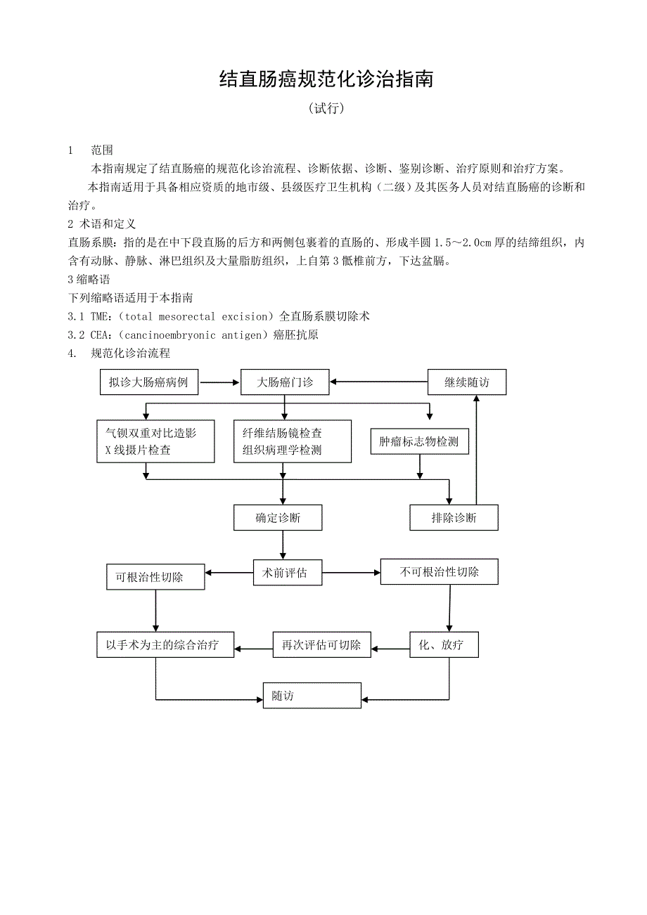 卫生部市、县级医院常见肿瘤规范化诊疗指南结直肠癌_第1页
