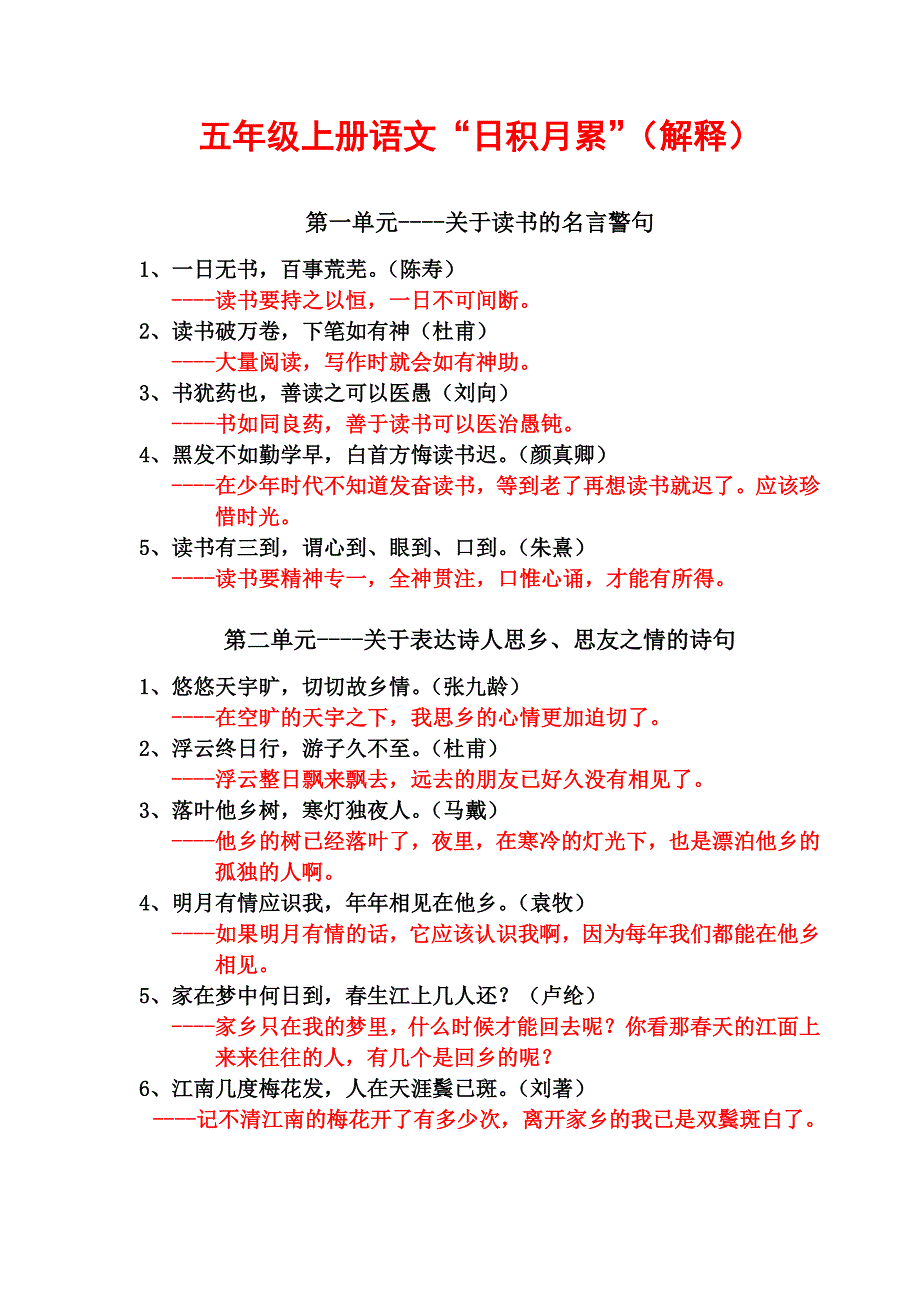 人教版五、六年级(上下册)语文“日积月累”_第1页