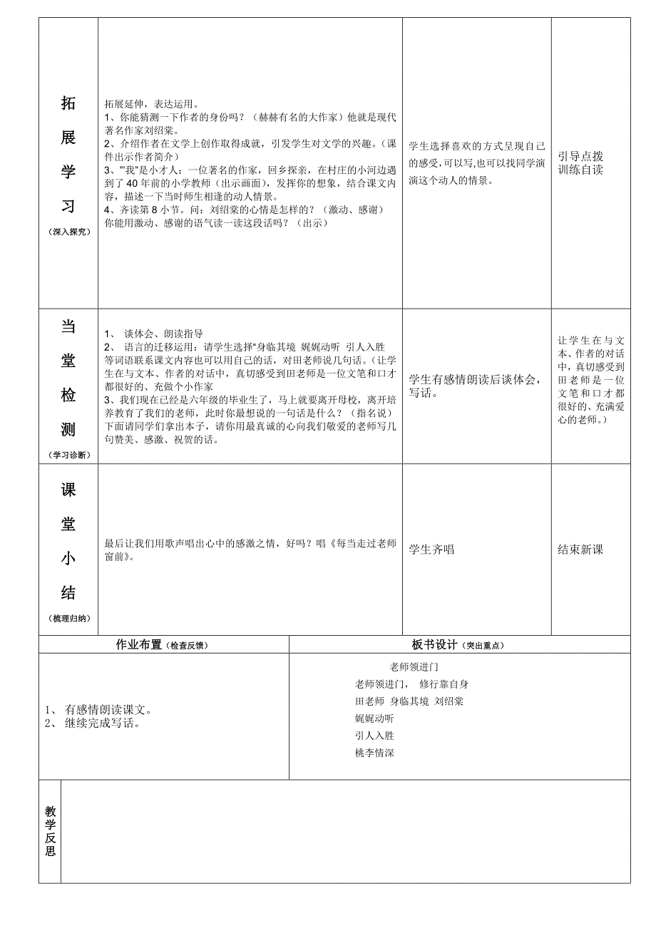 人教版六年级语文下册《老师领进门》教案(杨春香)_第2页