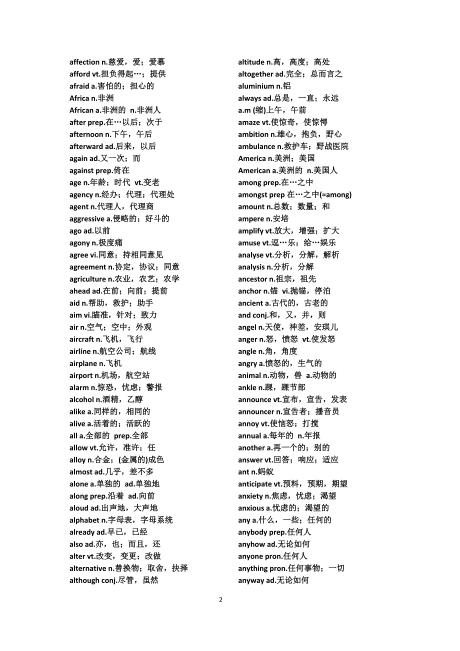 新版大学英语四级词汇(全)_第2页