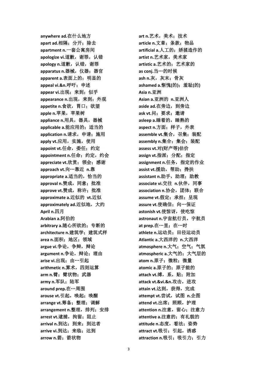 新版大学英语四级词汇(全)_第3页