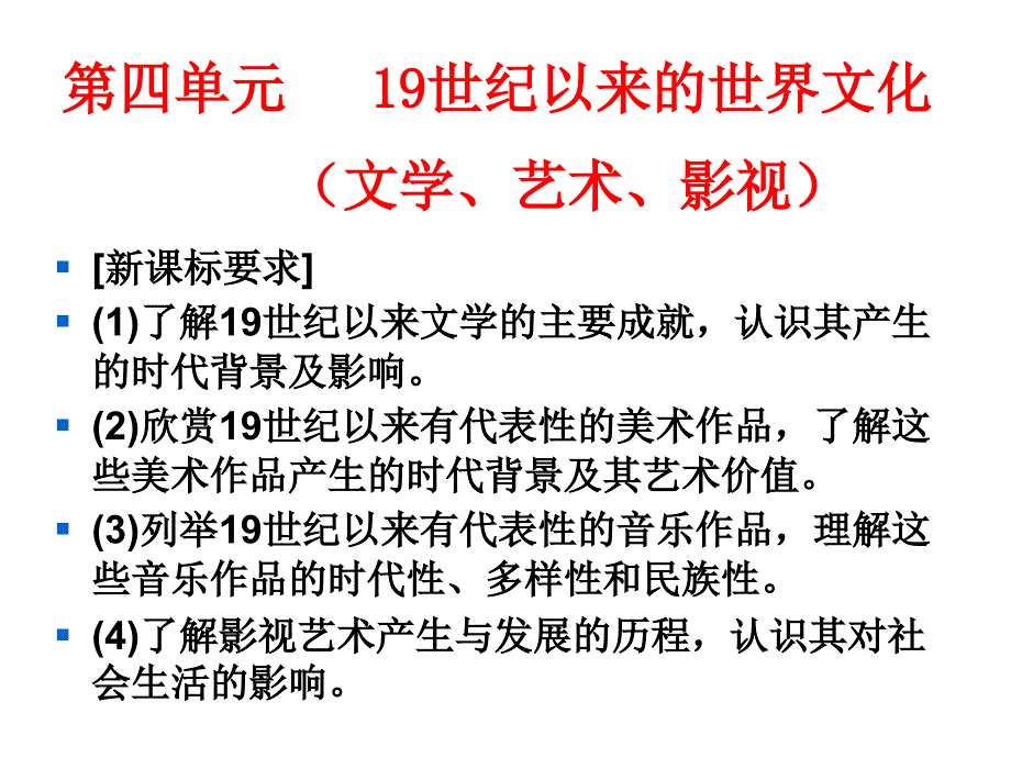 第四单元   19世纪以来的世界文化_第1页