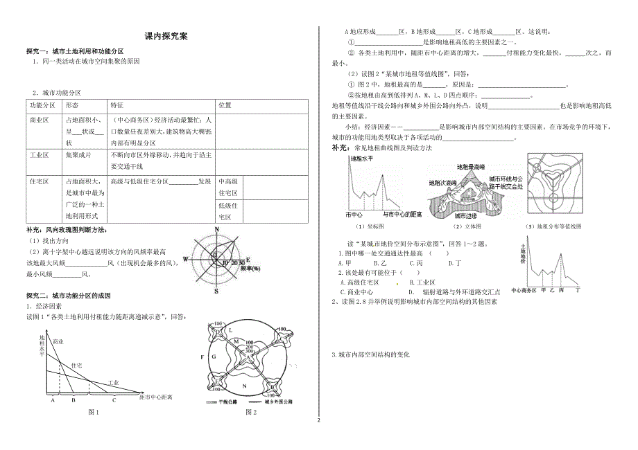 城市内部空间结构 学案_第2页