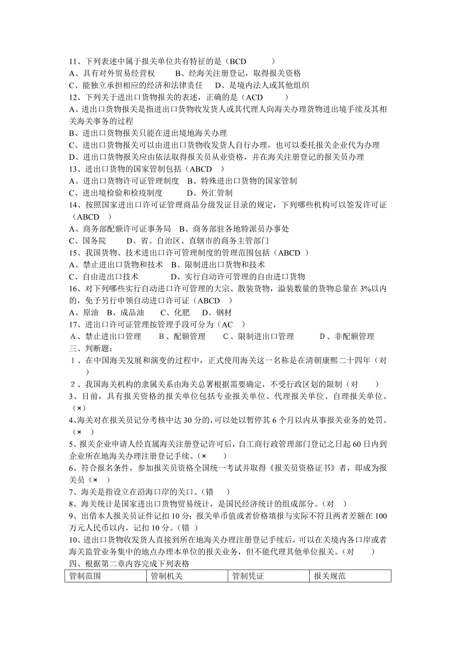 报关实务练习一加解答_第3页