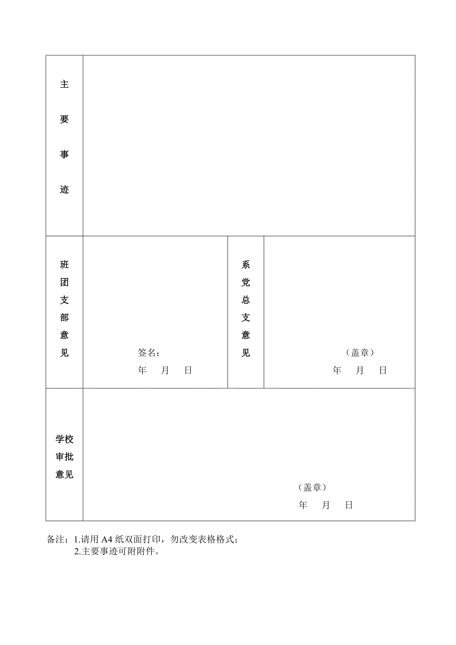 优秀学生干部审批表_第2页