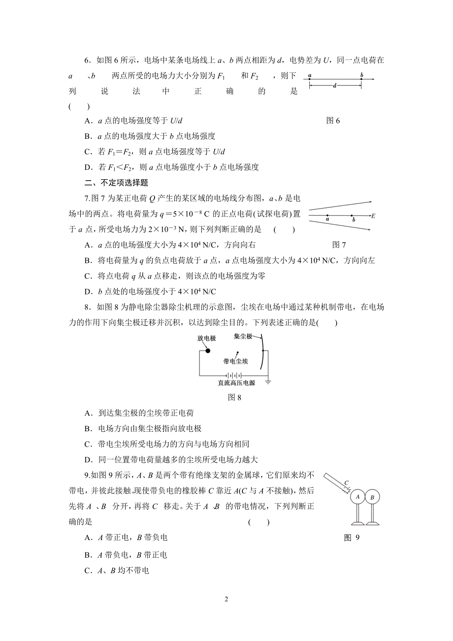 第六章 第1单元 电场力的性质_第2页