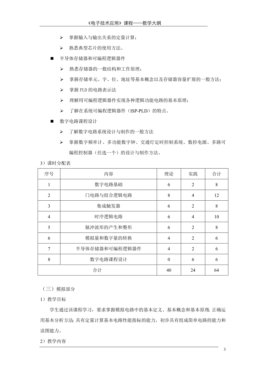 《电子技术应用》教学大纲_第3页