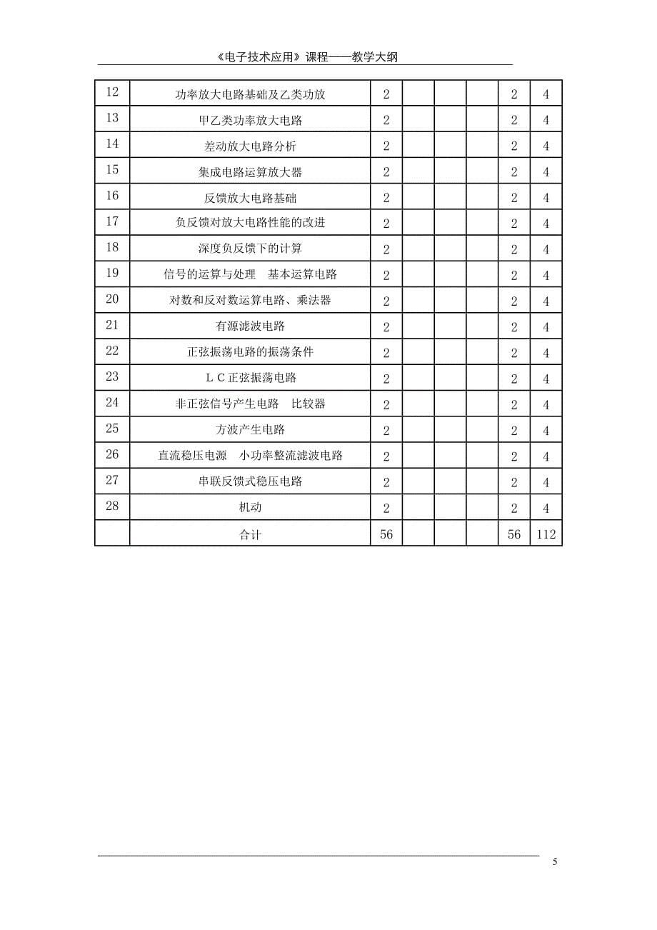 《电子技术应用》教学大纲_第5页