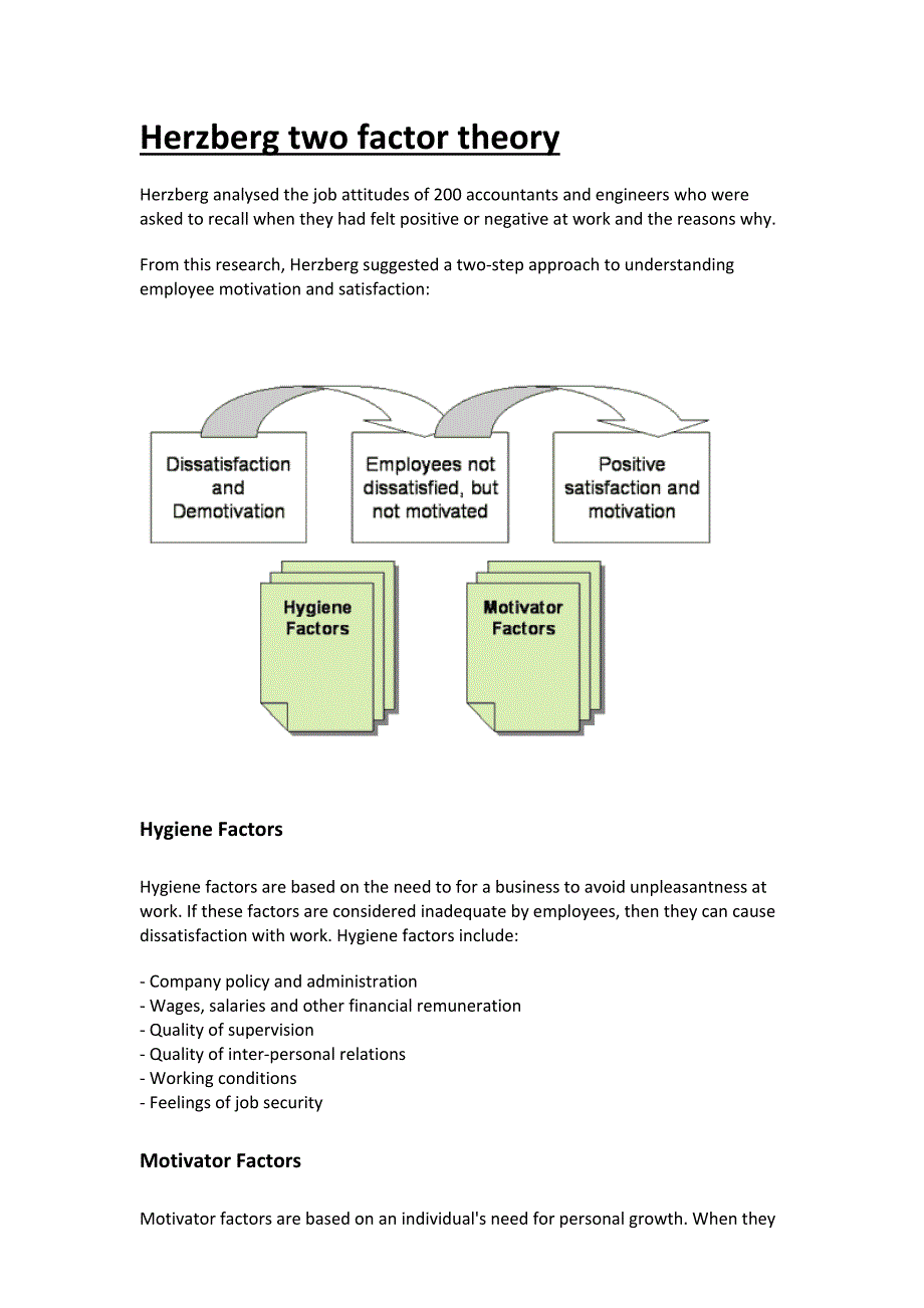 Theory 2- Motivation Herzberg&Maslow 马斯洛员工激励理论_第1页