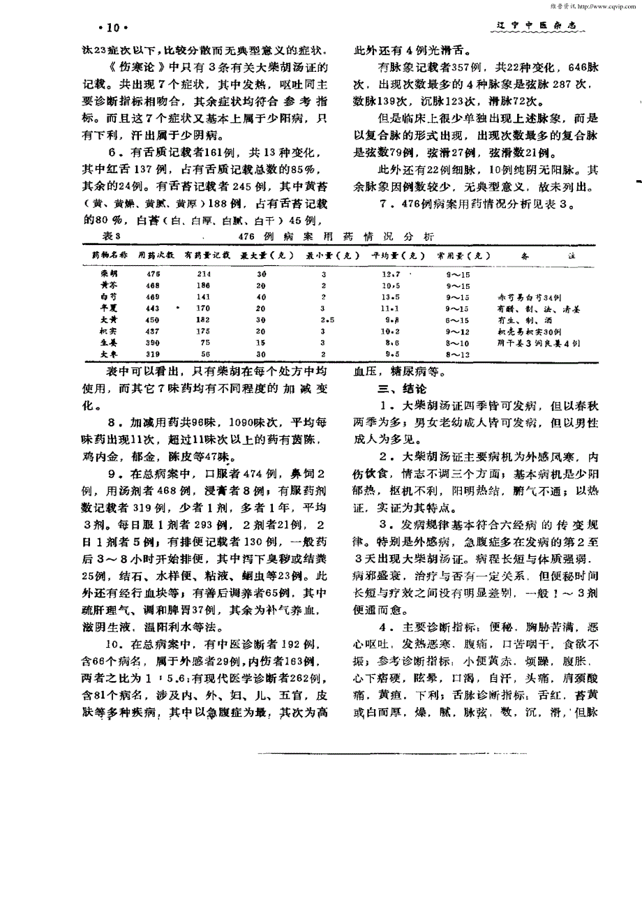 大柴胡汤证证治规律的研究：古今大柴胡汤证医案476例统计分析_第3页