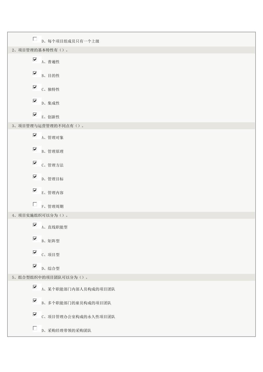 郑州大学《项目管理》第03章在线测试_第2页