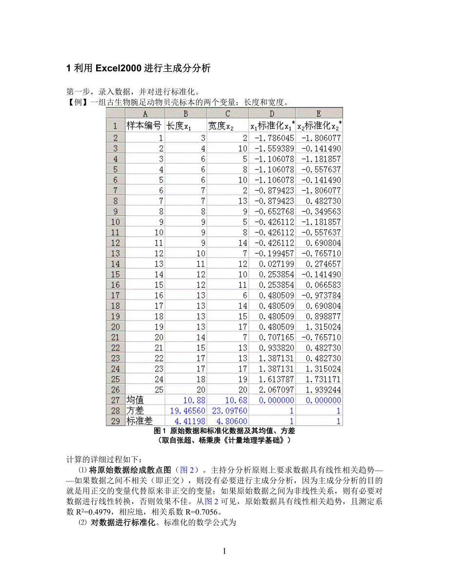 利用Excel进行主成分分析_第1页