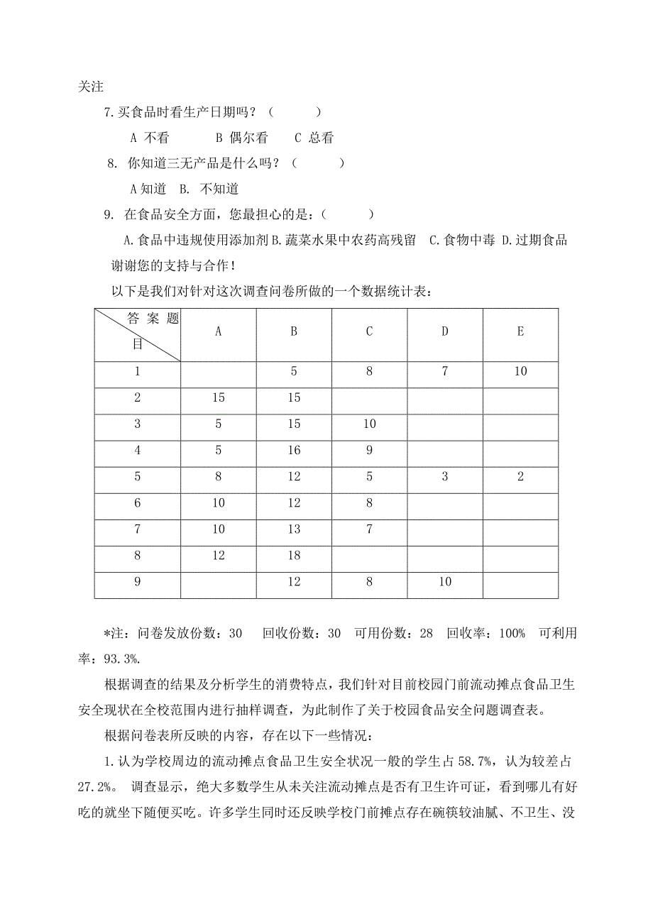 校门前流动摊点卫生安全问题的调查报告双店中心小学宋绍森_第5页