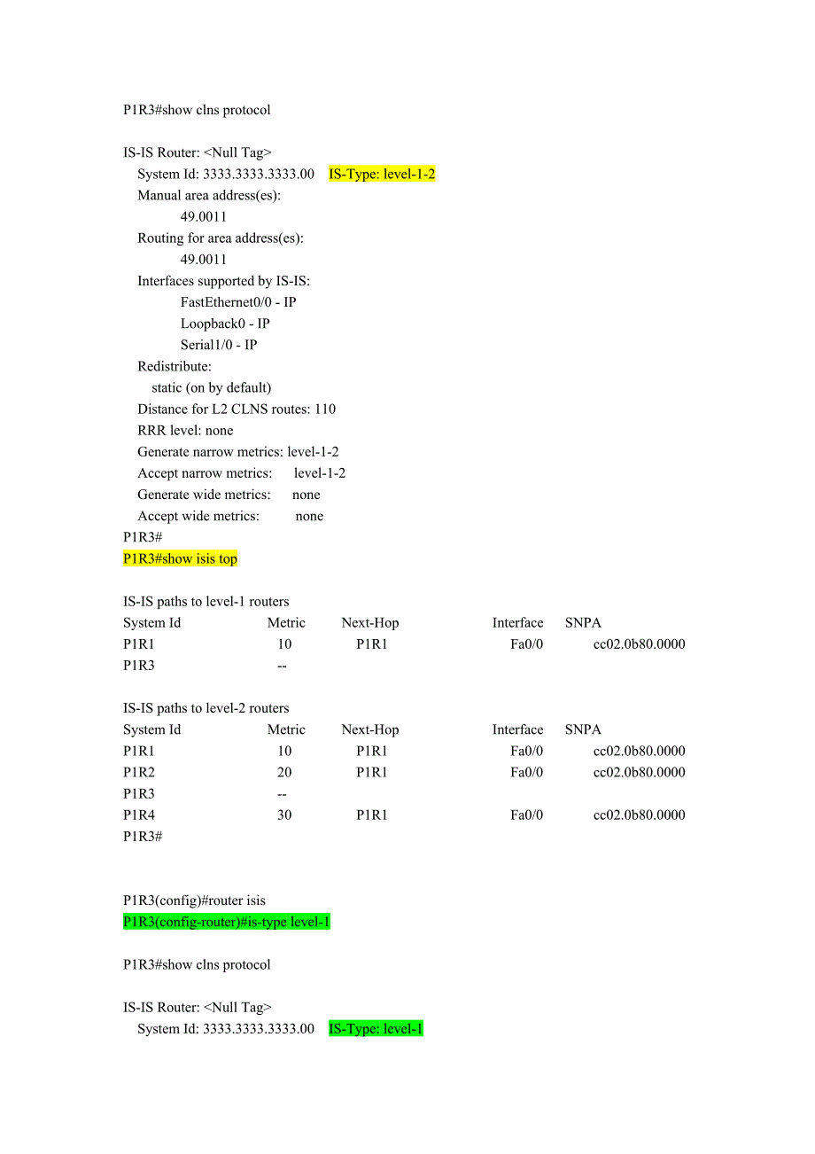 LAB 5-1：配置在多区域中配置集成IS-IS_第3页