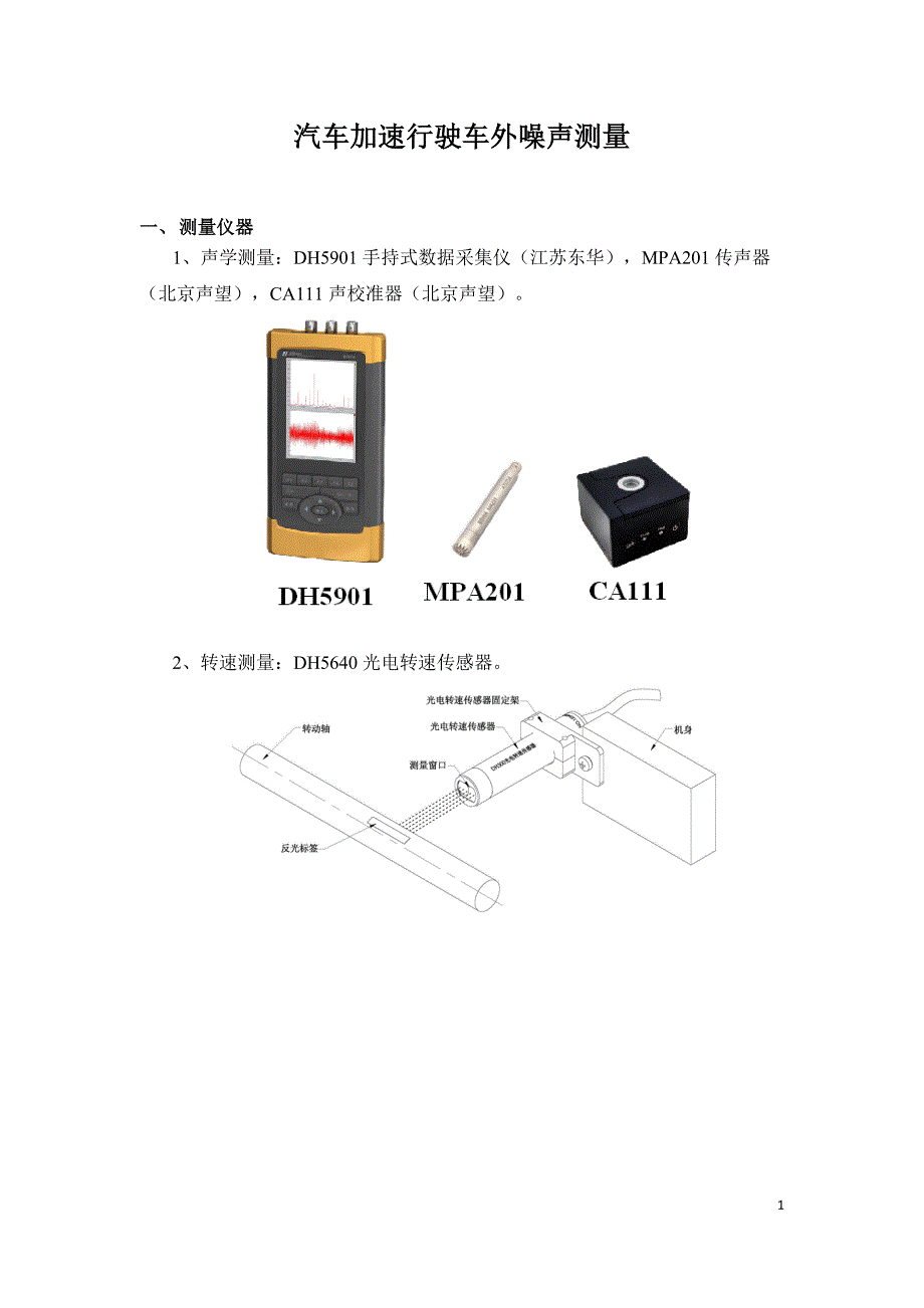 汽车加速行驶车外噪声测量仪器和方法_第1页