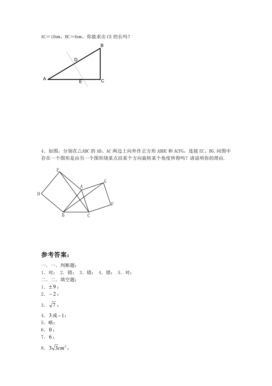 苏教版八年级上册数学期中考试卷_第4页