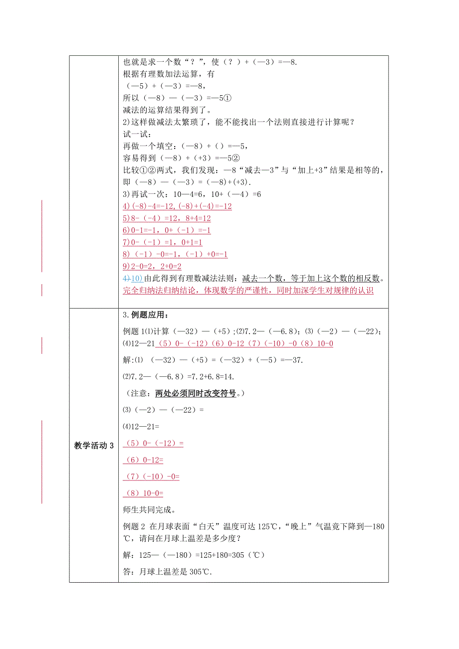 《有理数的减法》教学设计方案_第2页