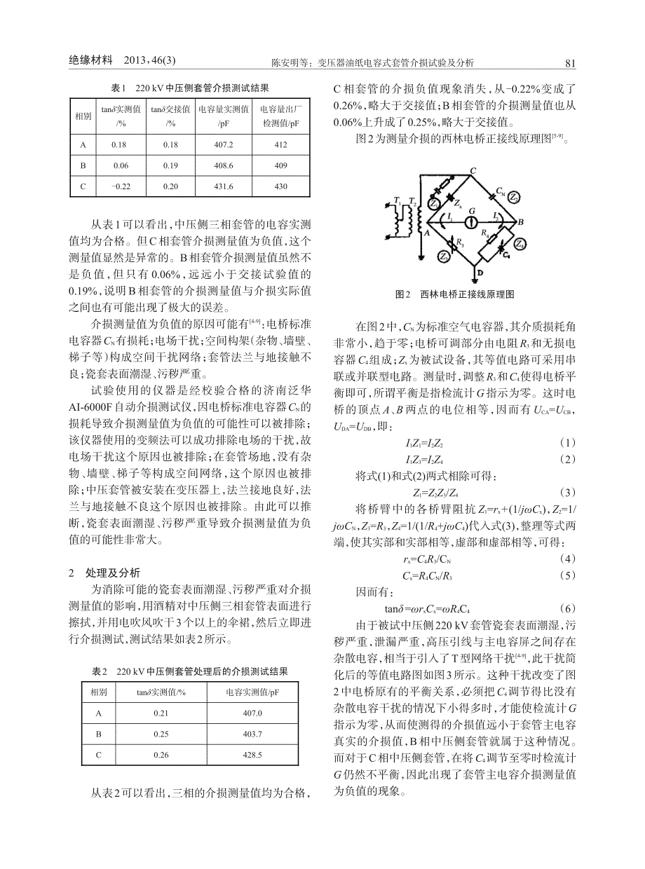 【2017年整理】变压器油纸电容式套管介损试验及分析_第2页