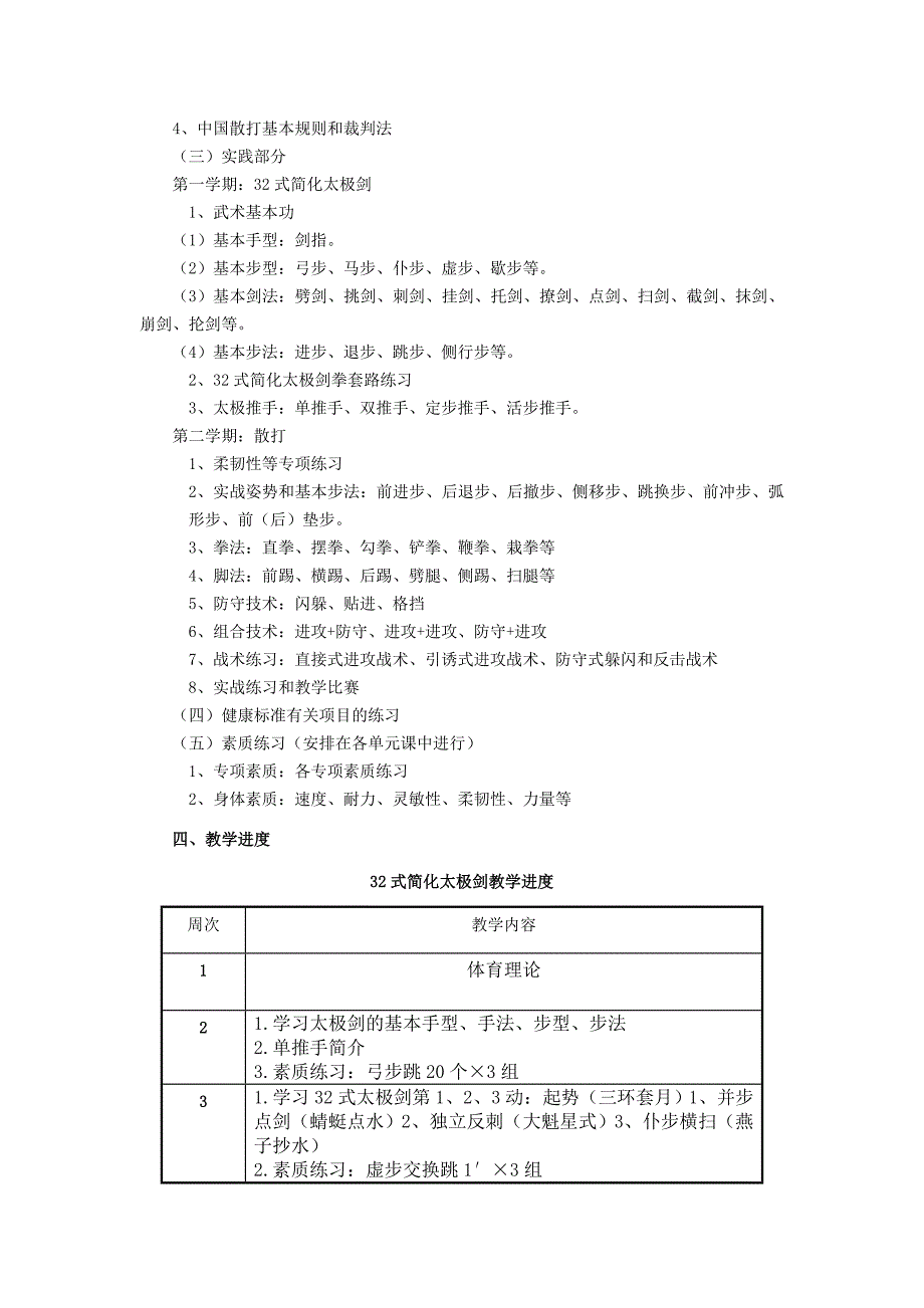 散打与养生选项课教学大纲_第2页