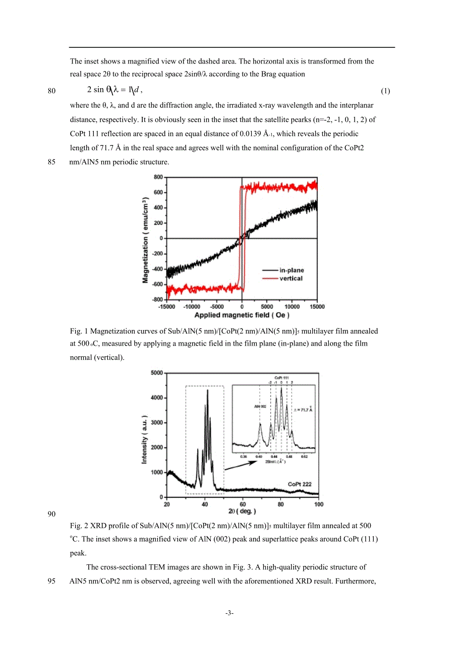 强垂直磁各向异性CoPt_AlN多层膜的反向磁化机理研究_第3页