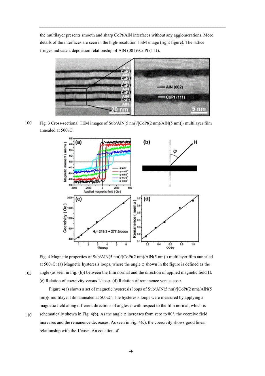 强垂直磁各向异性CoPt_AlN多层膜的反向磁化机理研究_第4页