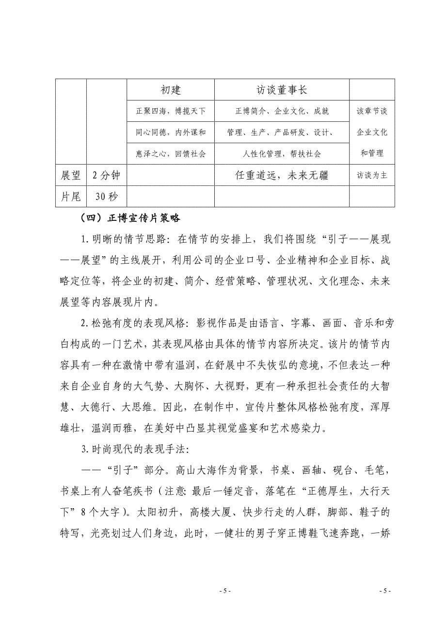 企业形象宣传片策划案_第5页