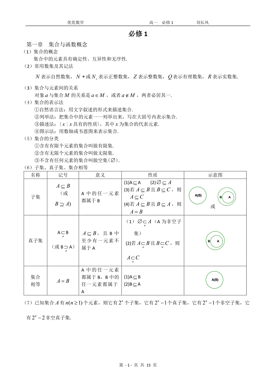 必修一知识点及例题_第1页