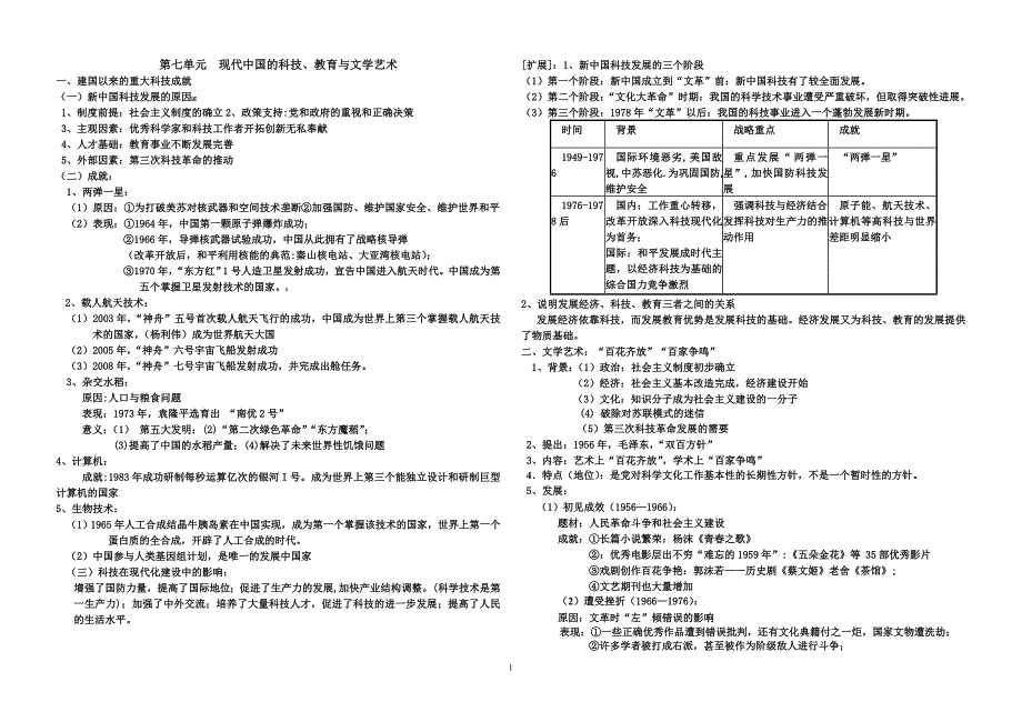 第七单元   现代中国的科技、教育与文学艺术_第1页
