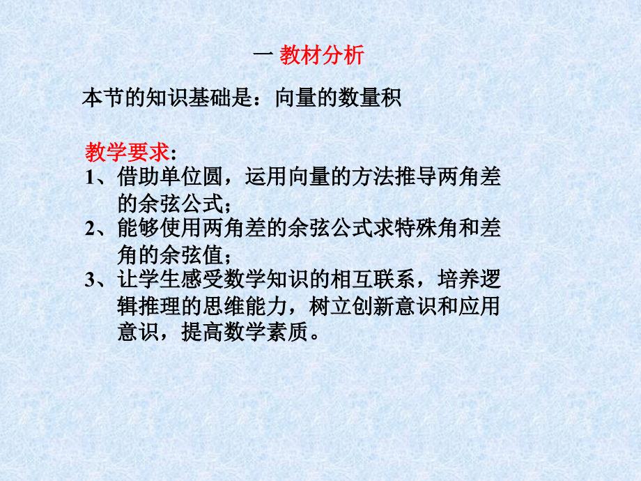 两角差的余弦公式说课课件_第2页