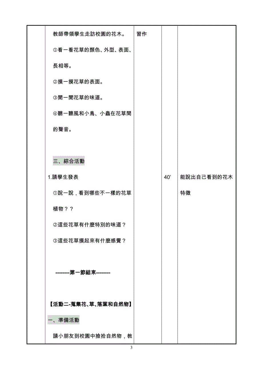 嘉义县国民小学生活课程领域教学活动设计_第3页