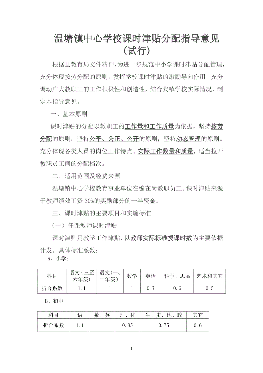 温塘镇中小学校课时津贴发放_第1页