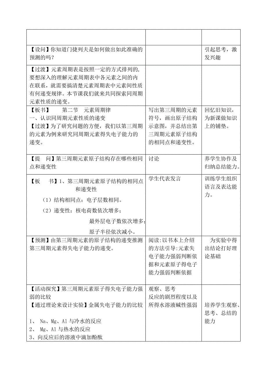 元素周期表的应用教学设计_第2页