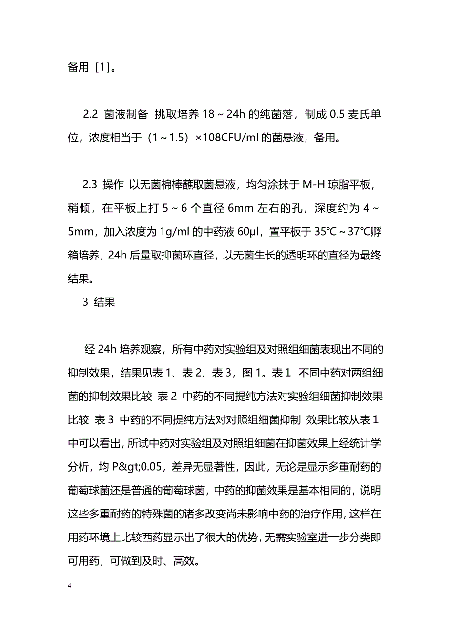 中药对耐甲氧西林葡萄球菌的体外敏感性研究_第4页