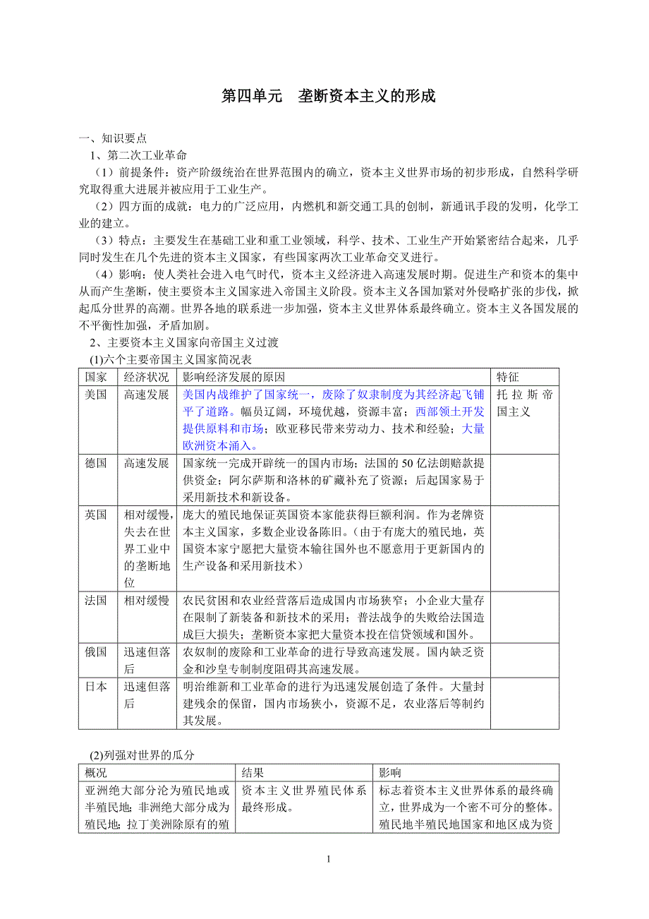 第四单元 垄断资本主义的形成_第1页