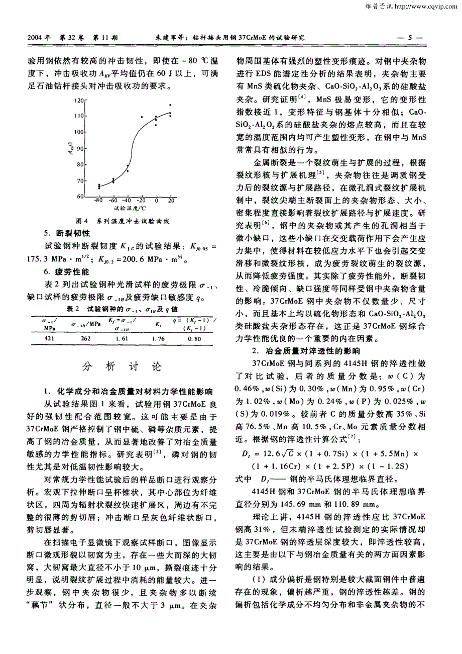 【2017年整理】钻杆接头用钢37CrMoE的试验研究_第3页