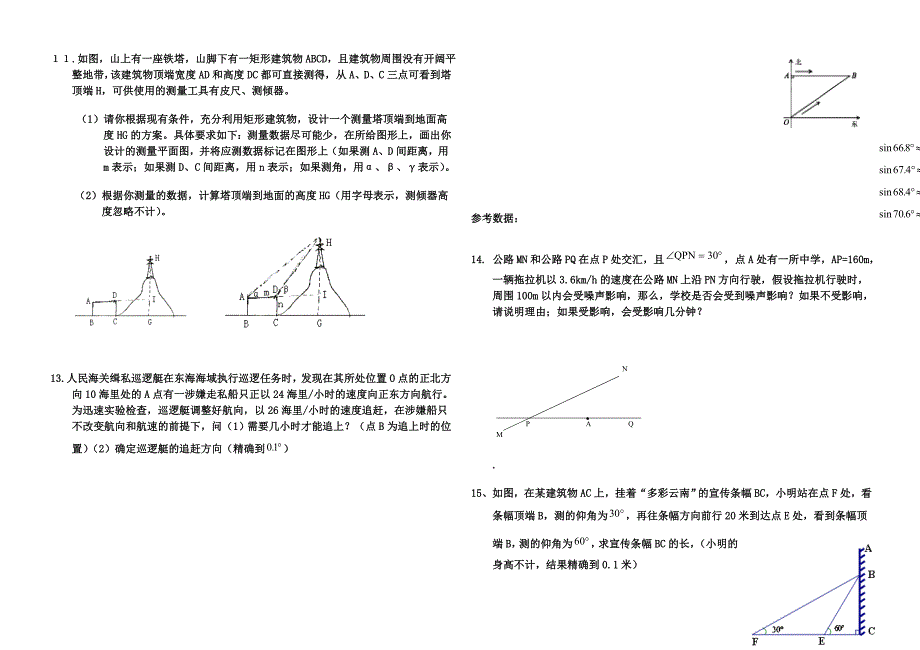 初中三角函数专项练习题及答案_第4页