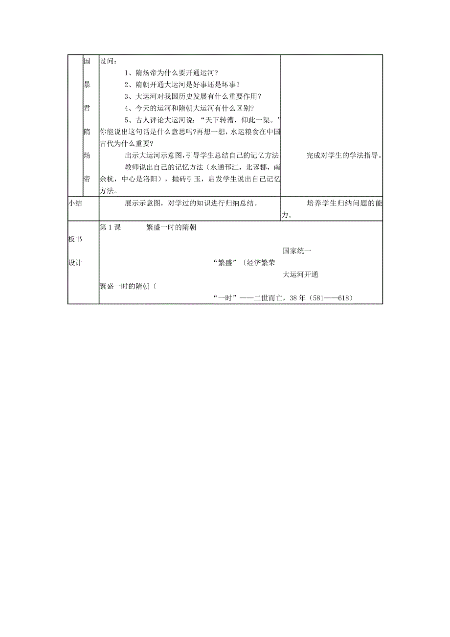 《繁盛一时的隋朝》教学设计_第2页