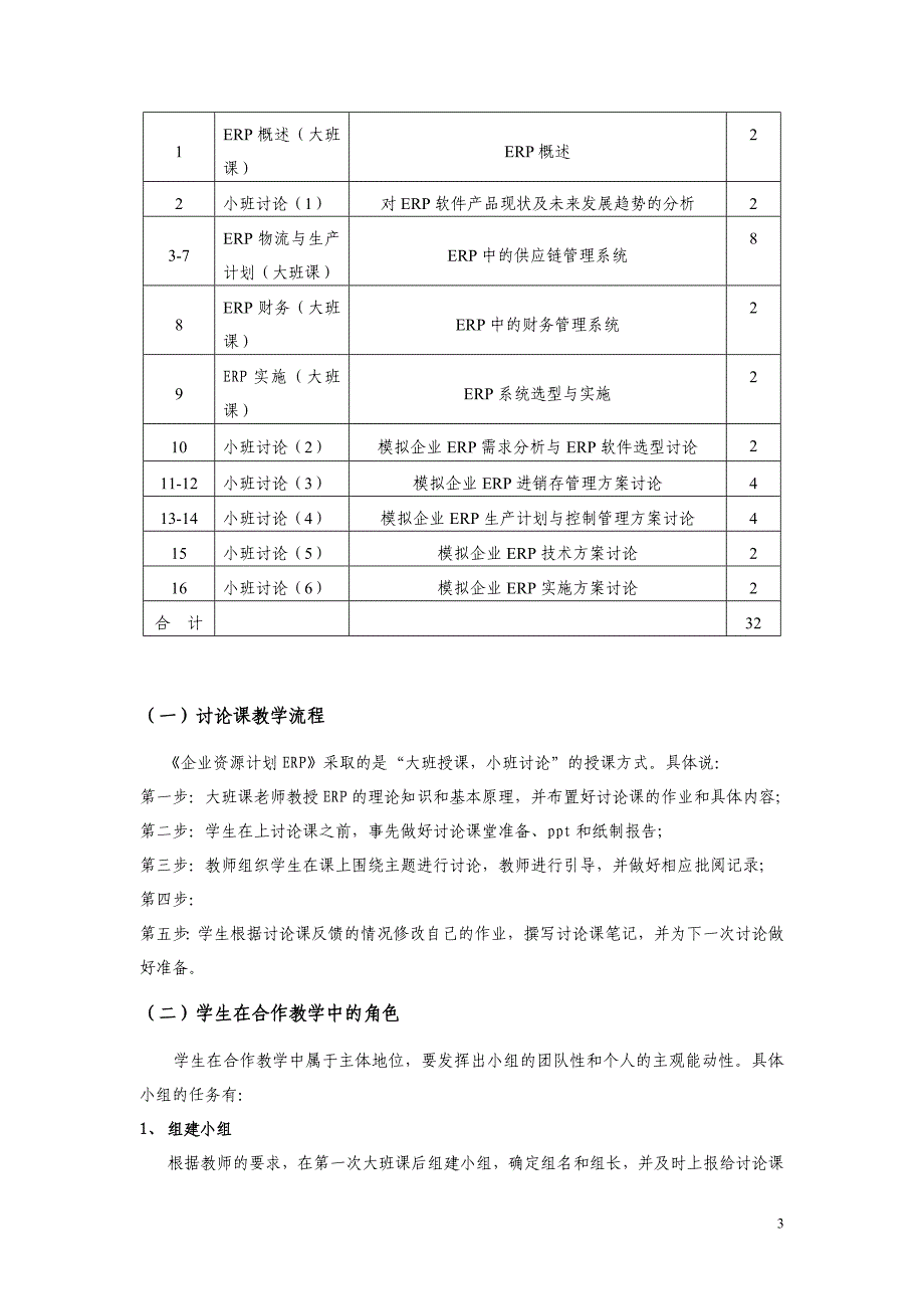 企业资源计划ERP合作性课程教学实施方案_第3页