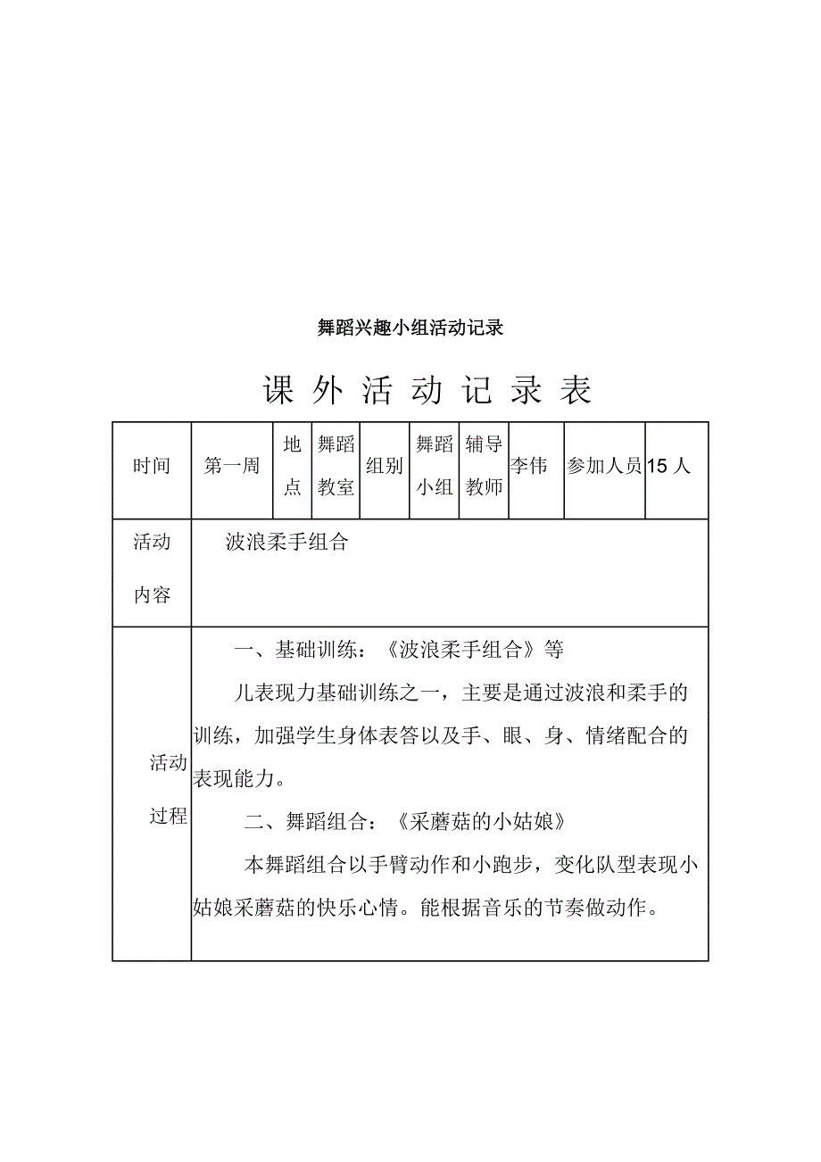 舞蹈兴趣小组活动记录_第4页