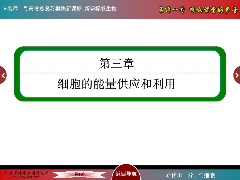 【名师一号】2015届高考生物(人教版通用)总复习教学课件：第10讲 ATP的主要来源——细胞呼吸_第2页