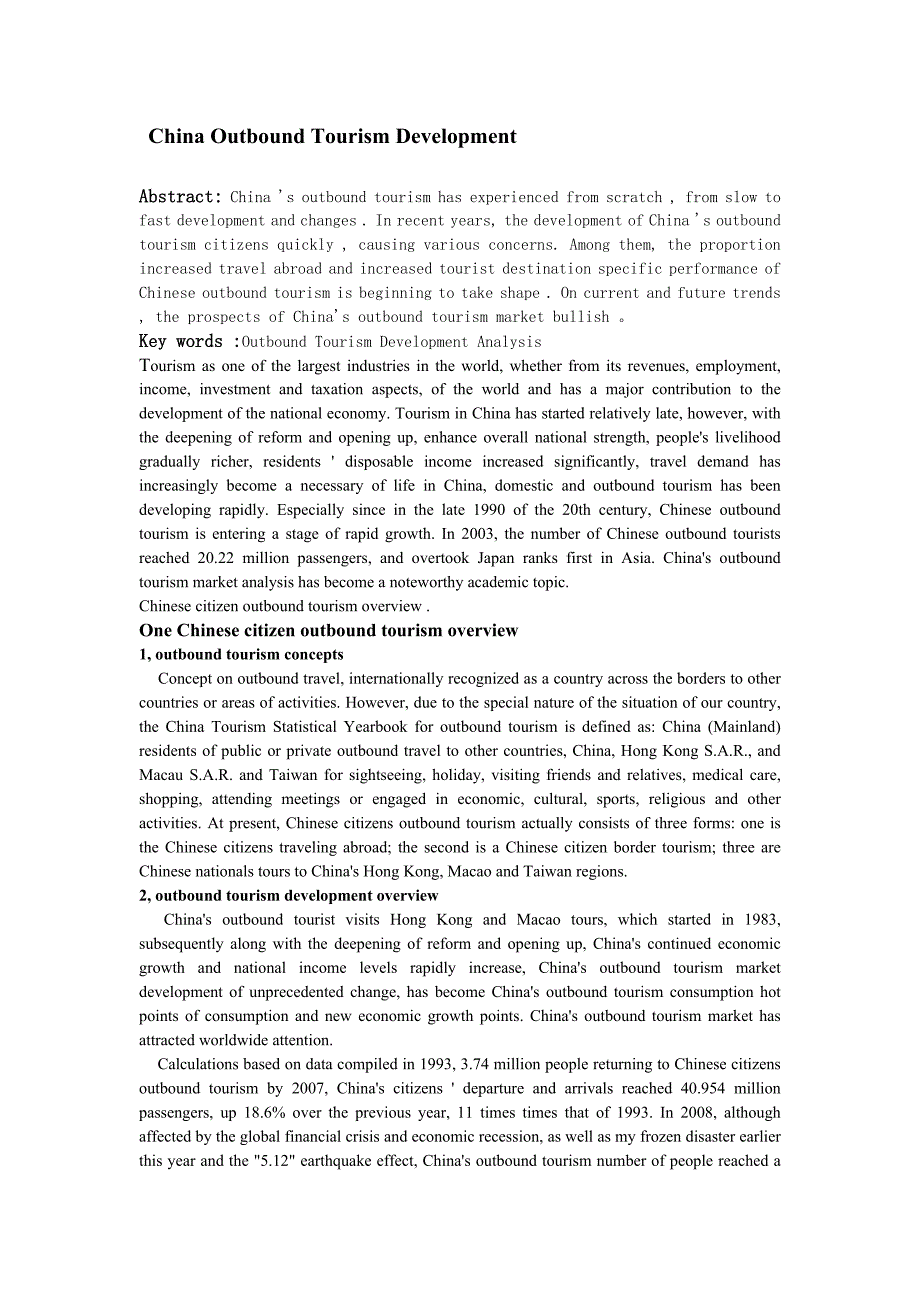 China Outbound Tourism Development_第1页