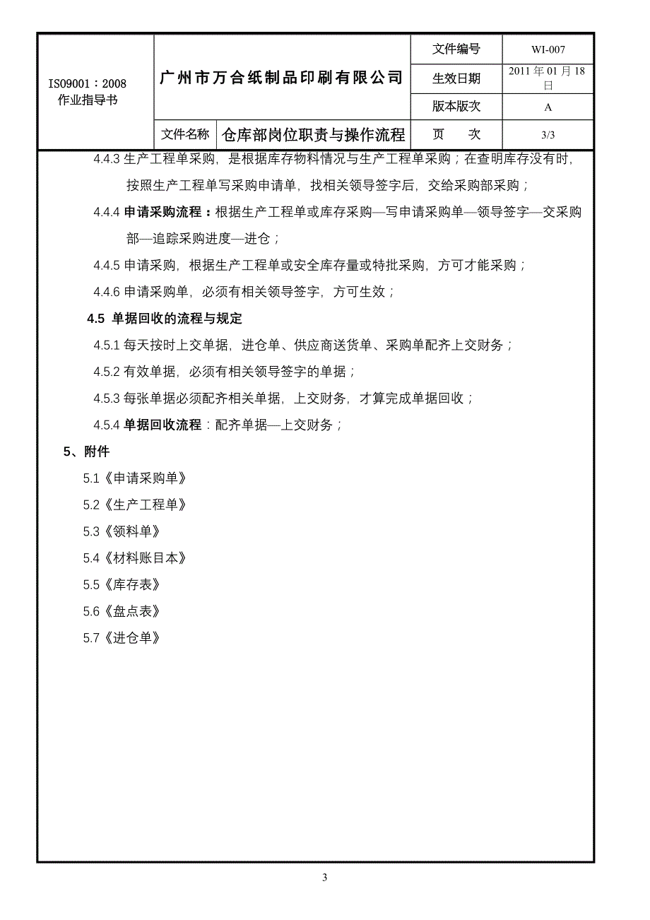 万合印刷 仓库部岗位职责与操作流程_第3页