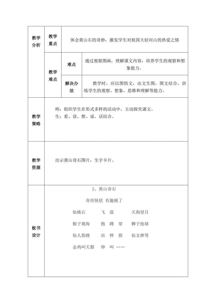 二年级上册《黄山奇石》_第2页