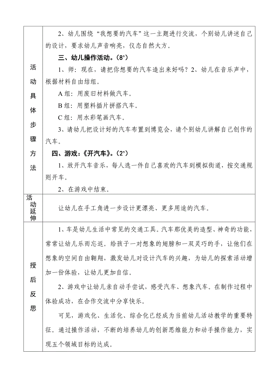 《汽车博览会》教学活动设计_第2页