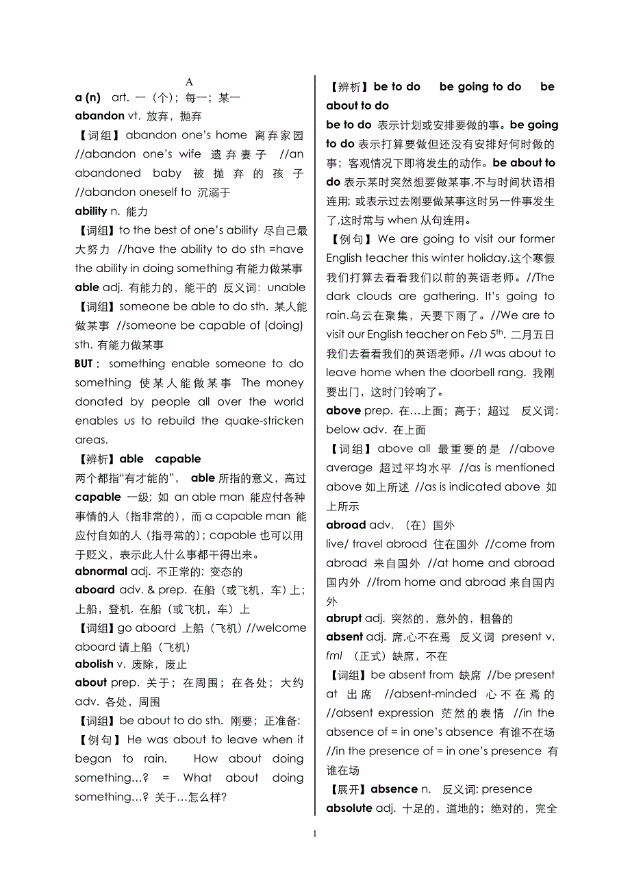 四川省2013届高考词汇3300手册系列1_第1页