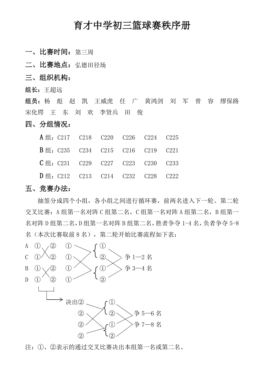 初三年级篮球赛规程_第1页