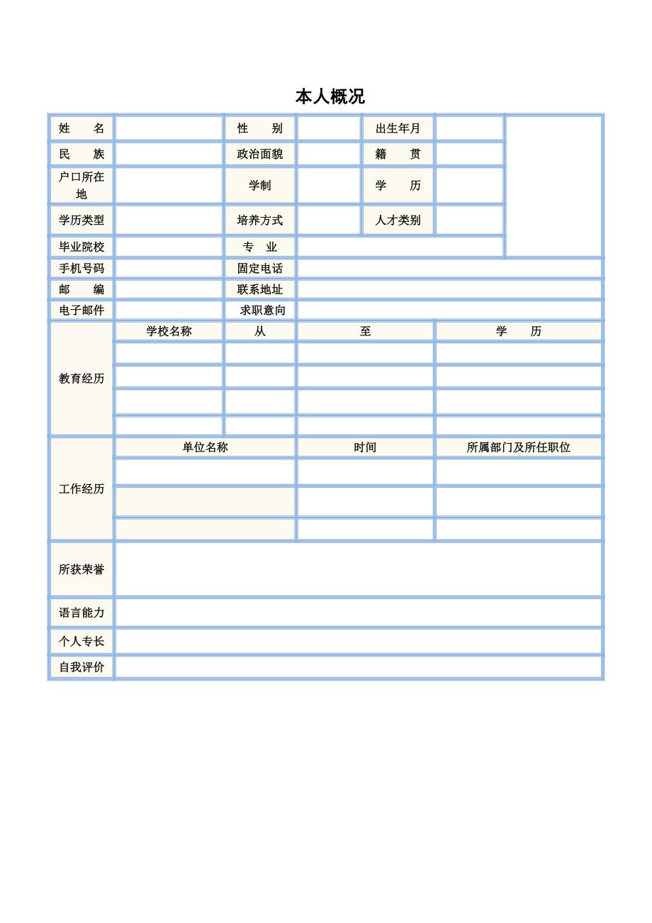 简历模版 1_第2页