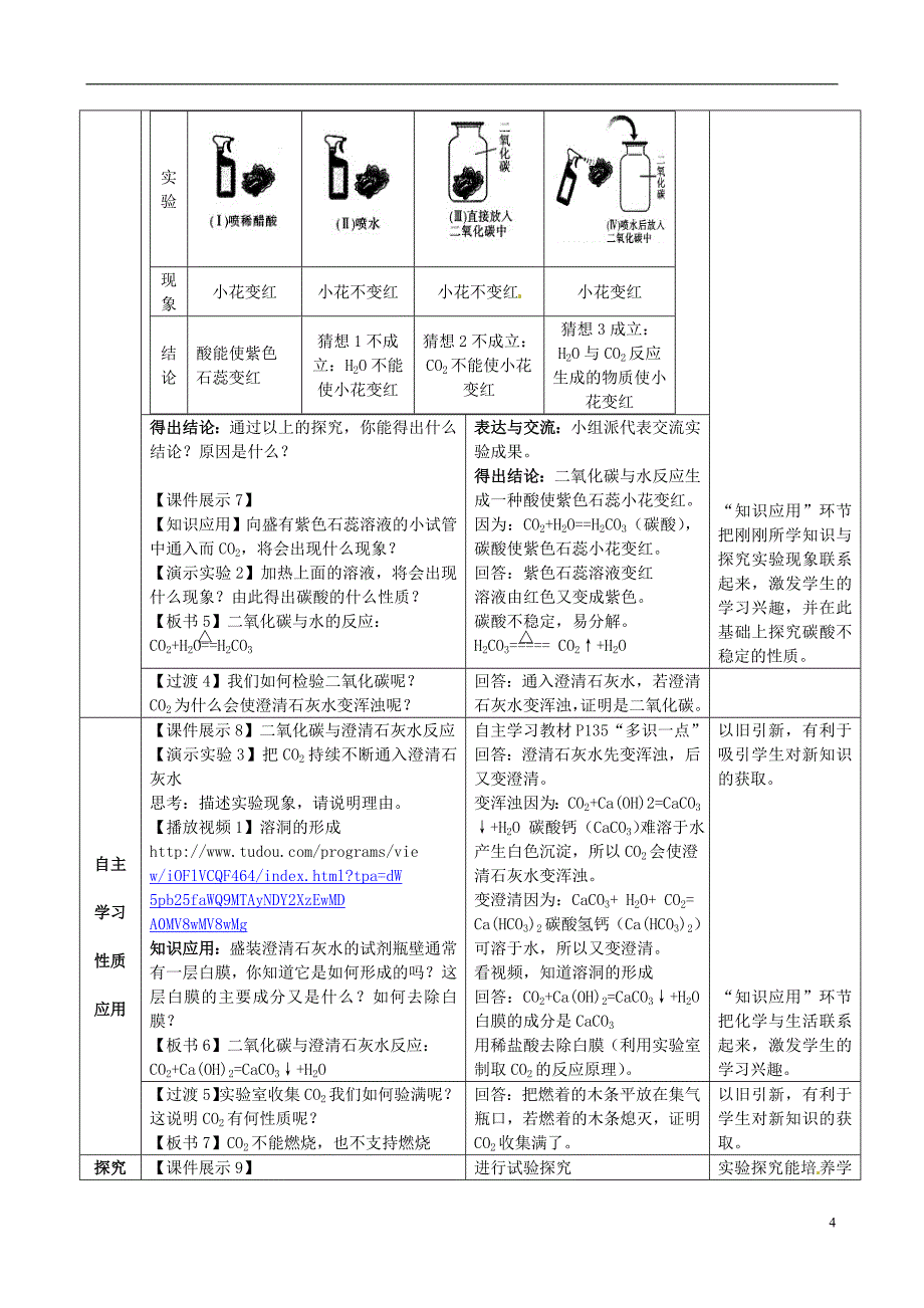 九年级化学全册第六单元燃烧与燃料第三节大自然中的二氧化碳(第二课时)学案_第4页