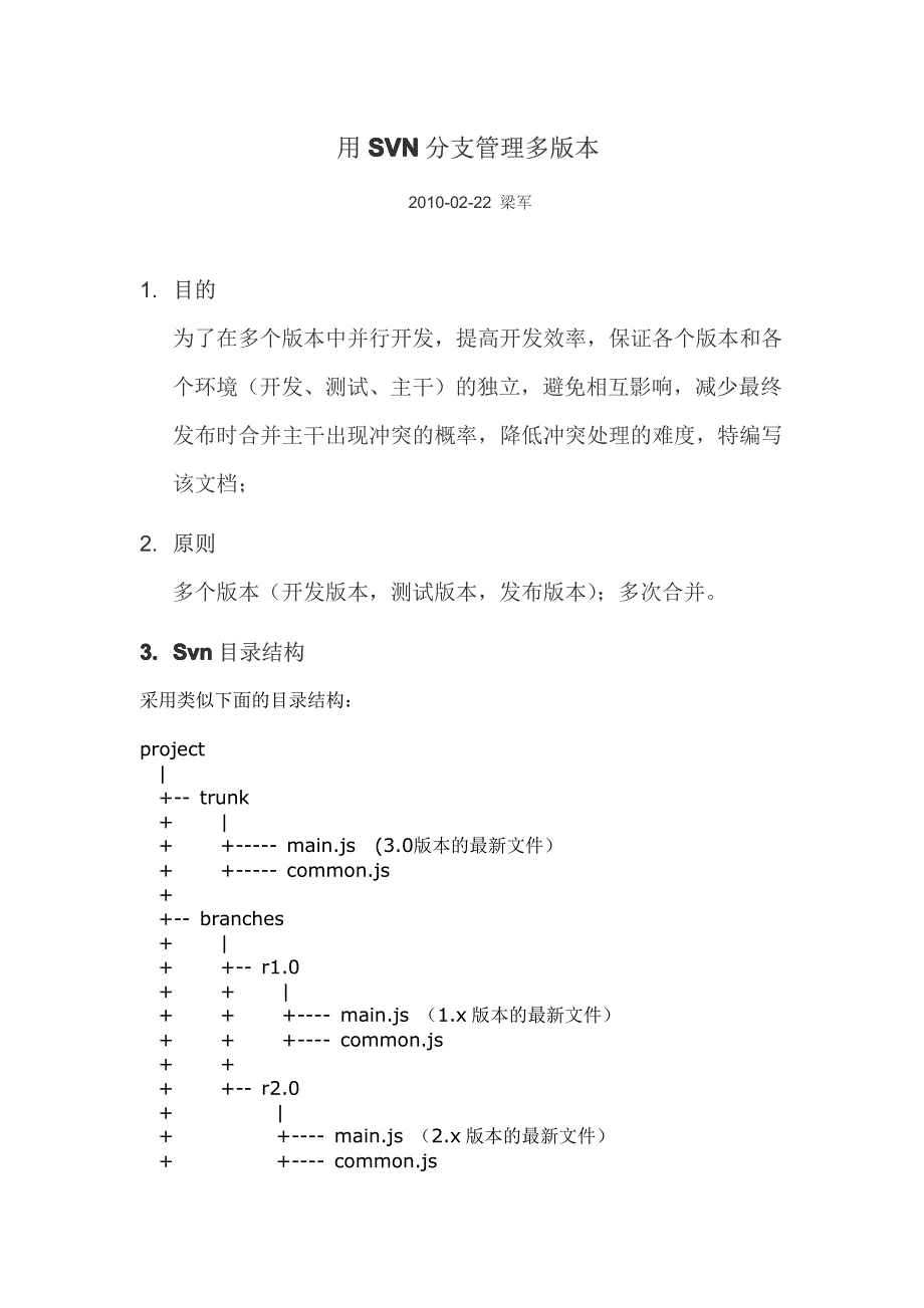 用SVN分支管理多版本_第1页