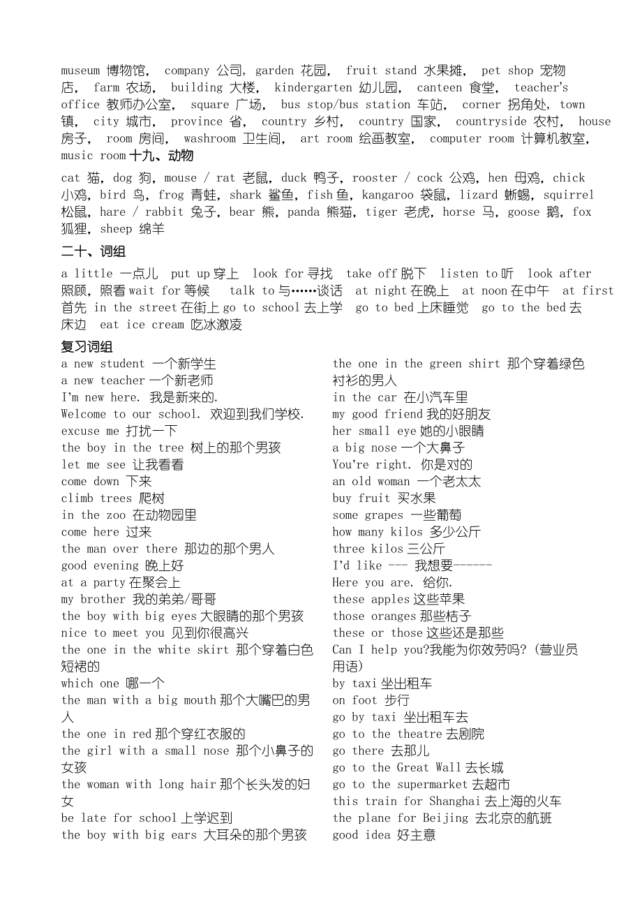 小学阶段英语基本词汇_第4页